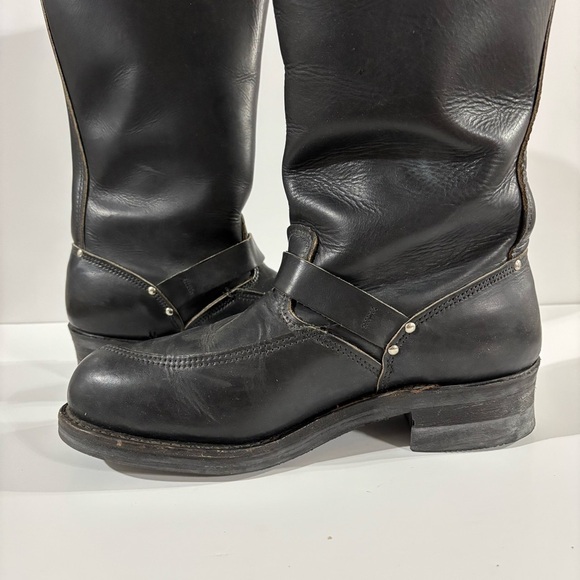 Vtg Embroidered Eagle Logo
1980s Leather Harley
Davidson Motorcycle Boots
Sz 10W main image 8